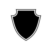 emblem Shield logo template flat illustration, shielding icon in black and white color, security and protector symbol isolated on white background vector