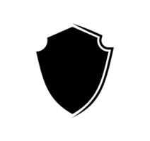 emblem Shield logo template flat illustration, shielding icon in black and white color, security and protector symbol isolated on white background vector
