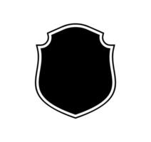Shield logo template flat illustration, shielding icon in black and white color, security and protector symbol isolated on white background vector