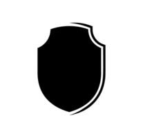 Shield logo template flat illustration, shielding icon in black and white color, security and protector symbol isolated on white background vector