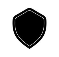 Shield logo template flat illustration, shielding icon in black and white color, security and protector symbol isolated on white background vector
