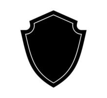 emblem Shield logo template flat illustration, shielding icon in black and white color, security and protector symbol isolated on white background vector