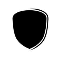 Shield logo template flat illustration, shielding icon in black and white color, security and protector symbol isolated vector