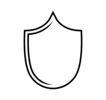 emblem Shield frame Logo. template outline Sign of Protection, Guard and Security. Insurance or Immunity Symbol. Empty icon design isolated on white background vector