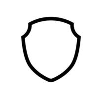Black Shield frame Logo. template outline Sign of Protection, Guard and Security. Insurance or Immunity Symbol. Empty icon design isolated on white background vector