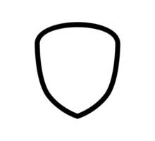 Black Shield frame Logo. template outline Sign of Protection, Guard and Security. Insurance or Immunity Symbol. Empty icon design isolated on white background vector