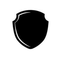 Shield logo template flat illustration, shielding icon in black and white color, security and protector symbol isolated on white background vector