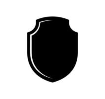 emblem Shield logo template flat illustration, shielding icon in black and white color, security and protector symbol isolated on white background vector