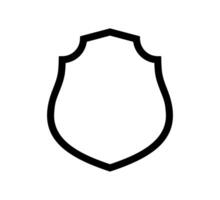 emblem Shield frame Logo. template outline Sign of Protection, Guard and Security. Insurance or Immunity Symbol. Empty icon design isolated on white background vector