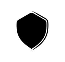 Shield logo template flat illustration, shielding icon in black and white color, security and protector symbol isolated on white background vector