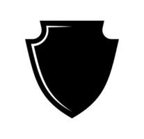 emblem Shield logo template flat illustration, shielding icon in black and white color, security and protector symbol isolated on white background vector