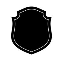 Shield logo template flat illustration, shielding icon in black and white color, security and protector symbol isolated on white background vector