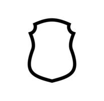 Black Shield frame Logo. template outline Sign of Protection, Guard and Security. Insurance or Immunity Symbol. Empty icon design isolated on white background vector