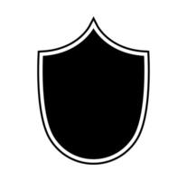 emblem Shield logo template flat illustration, shielding icon in black and white color, security and protector symbol isolated on white background vector
