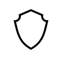emblem Shield frame Logo. template outline Sign of Protection, Guard and Security. Insurance or Immunity Symbol. Empty icon design isolated on white background vector