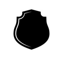 emblem Shield logo template flat illustration, shielding icon in black and white color, security and protector symbol isolated on white background vector