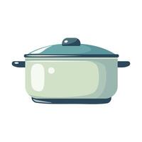 A pot with a lid on a white background vector