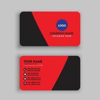 black business card with red triangle shapes design vector