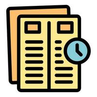 Clock showing deadline of documents for business management vector