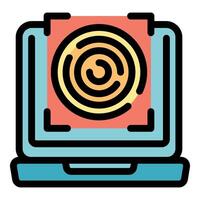Laptop scanning fingerprint for user authentication vector
