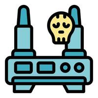 Wifi router showing skull and crossbones icon indicating security threat vector
