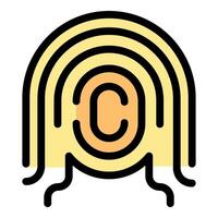 Copyright fingerprint showing intellectual property and ownership vector