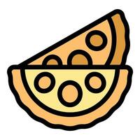Two slices of delicious fruit pie with filling and crust vector