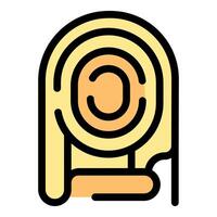 Fingerprint showing personal data being scanned for identity vector