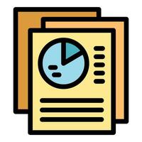 Stack of documents for business analytics with charts and diagram vector