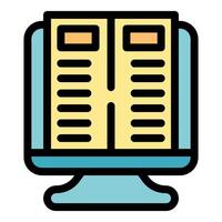 Desktop computer displaying online newspaper for digital news consumption vector