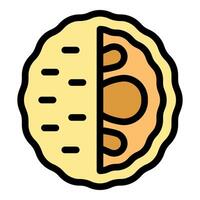 Half mooncake showing filling icon thin line illustration vector