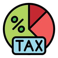 Colorful pie chart representing taxes and percentages vector
