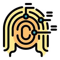 Electronic fingerprint scanner verifying identity through biometrics vector