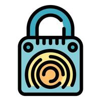 Portable speaker blasting music with handle icon outline vector