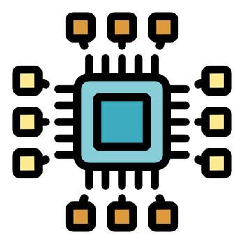 Microchip receiving and transmitting data through circuit paths vector