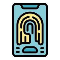 Smartphone scanning fingerprint for user authentication vector