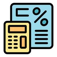 Calculator calculating percentage symbol representing calculating percentage vector