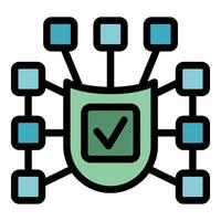 Secure network connection showing data protection and cybersecurity vector