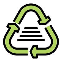 Recycling symbol with paper lines showing eco friendly practices vector