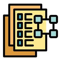 Data integration process icon showing data being combined vector