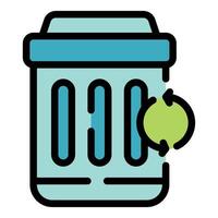 Garbage bin with recycle sign showing waste recycling concept vector