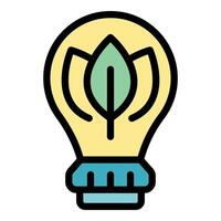 Light bulb with leaf representing green energy and innovation vector
