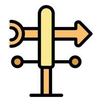 Wind direction indicator showing wind blowing from west to east vector