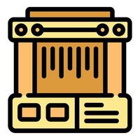 Professional bar code scanner standing on a table vector