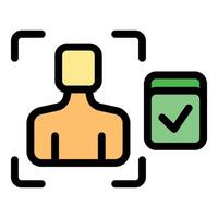 Body scan technology showing green tick symbol for approval vector