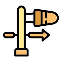 Windsock showing wind direction and speed with arrow sign vector
