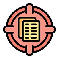 Target audience for documents with crosshair focusing on files vector