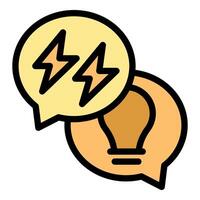 Brainstorming session generating new ideas with lightning bolt symbol vector