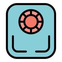 Smart scale icon showing weight loss progress using wireless technology vector