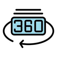 360 degrees rotation icon showing virtual reality feature vector